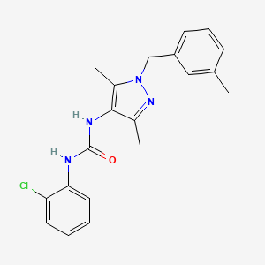 molecular formula C20H21ClN4O B4846497 N-(2-chlorophenyl)-N'-[3,5-dimethyl-1-(3-methylbenzyl)-1H-pyrazol-4-yl]urea 