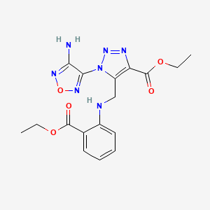 ethyl 1-(4-amino-1,2,5-oxadiazol-3-yl)-5-({[2-(ethoxycarbonyl)phenyl]amino}methyl)-1H-1,2,3-triazole-4-carboxylate