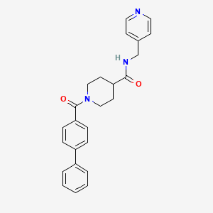 molecular formula C25H25N3O2 B4846526 1-(4-biphenylylcarbonyl)-N-(4-pyridinylmethyl)-4-piperidinecarboxamide 