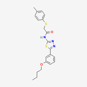 molecular formula C21H23N3O2S2 B4846592 N-[5-(3-butoxyphenyl)-1,3,4-thiadiazol-2-yl]-2-[(4-methylphenyl)thio]acetamide 