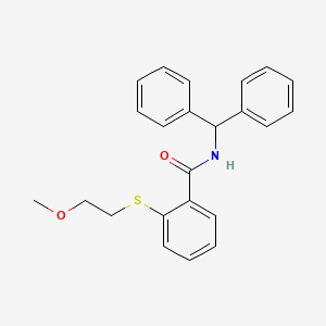 molecular formula C23H23NO2S B4846606 N-(diphenylmethyl)-2-[(2-methoxyethyl)thio]benzamide 