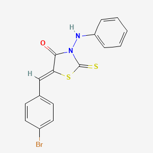 molecular formula C16H11BrN2OS2 B4846623 3-anilino-5-(4-bromobenzylidene)-2-thioxo-1,3-thiazolidin-4-one 