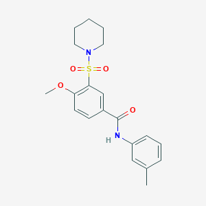 molecular formula C20H24N2O4S B4846649 4-methoxy-N-(3-methylphenyl)-3-(1-piperidinylsulfonyl)benzamide 