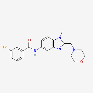 molecular formula C20H21BrN4O2 B4846684 3-bromo-N-[1-methyl-2-(4-morpholinylmethyl)-1H-benzimidazol-5-yl]benzamide 