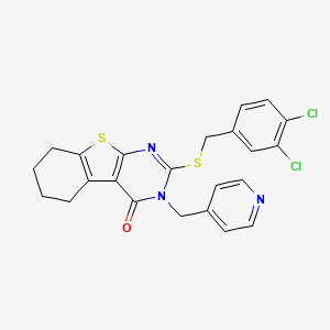 molecular formula C23H19Cl2N3OS2 B4846689 2-[(3,4-dichlorobenzyl)thio]-3-(4-pyridinylmethyl)-5,6,7,8-tetrahydro[1]benzothieno[2,3-d]pyrimidin-4(3H)-one 