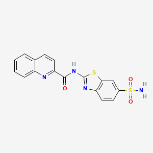 molecular formula C17H12N4O3S2 B4846697 N-[6-(aminosulfonyl)-1,3-benzothiazol-2-yl]-2-quinolinecarboxamide 