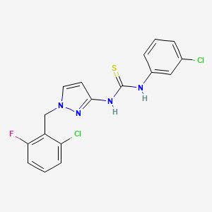 molecular formula C17H13Cl2FN4S B4846710 N-[1-(2-chloro-6-fluorobenzyl)-1H-pyrazol-3-yl]-N'-(3-chlorophenyl)thiourea 