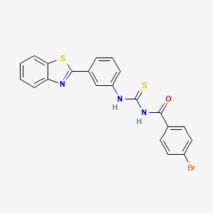 molecular formula C21H14BrN3OS2 B4846716 N-({[3-(1,3-benzothiazol-2-yl)phenyl]amino}carbonothioyl)-4-bromobenzamide 
