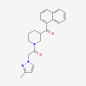 molecular formula C22H23N3O2 B4846730 {1-[(3-methyl-1H-pyrazol-1-yl)acetyl]-3-piperidinyl}(1-naphthyl)methanone 