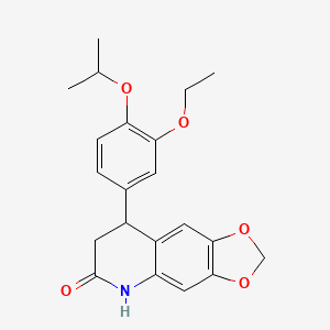 molecular formula C21H23NO5 B4846736 8-(3-ethoxy-4-isopropoxyphenyl)-7,8-dihydro[1,3]dioxolo[4,5-g]quinolin-6(5H)-one 
