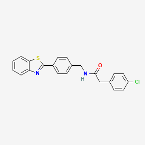 molecular formula C22H17ClN2OS B4846764 N-[4-(1,3-benzothiazol-2-yl)benzyl]-2-(4-chlorophenyl)acetamide 