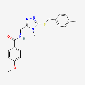 molecular formula C20H22N4O2S B4846765 4-methoxy-N-({4-methyl-5-[(4-methylbenzyl)thio]-4H-1,2,4-triazol-3-yl}methyl)benzamide 
