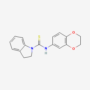 N-(2,3-dihydro-1,4-benzodioxin-6-yl)-1-indolinecarbothioamide