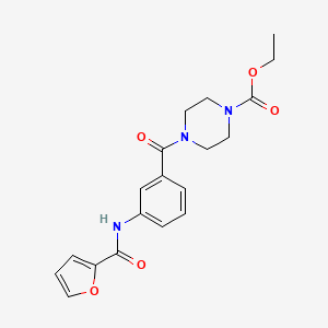molecular formula C19H21N3O5 B4846787 ethyl 4-[3-(2-furoylamino)benzoyl]-1-piperazinecarboxylate 