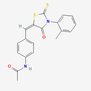 molecular formula C19H16N2O2S2 B4846798 N-(4-{[3-(2-methylphenyl)-4-oxo-2-thioxo-1,3-thiazolidin-5-ylidene]methyl}phenyl)acetamide 