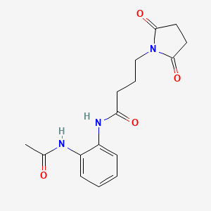 molecular formula C16H19N3O4 B4846800 N-[2-(acetylamino)phenyl]-4-(2,5-dioxo-1-pyrrolidinyl)butanamide 