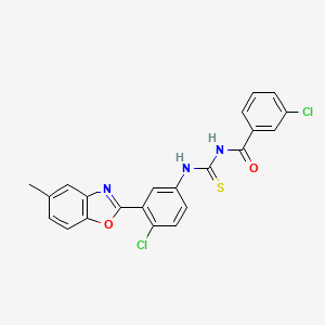 molecular formula C22H15Cl2N3O2S B4846806 3-chloro-N-({[4-chloro-3-(5-methyl-1,3-benzoxazol-2-yl)phenyl]amino}carbonothioyl)benzamide 