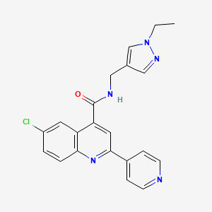 6-chloro-N-[(1-ethyl-1H-pyrazol-4-yl)methyl]-2-(4-pyridinyl)-4-quinolinecarboxamide