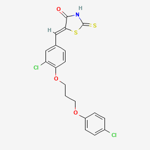 molecular formula C19H15Cl2NO3S2 B4846842 5-{3-chloro-4-[3-(4-chlorophenoxy)propoxy]benzylidene}-2-thioxo-1,3-thiazolidin-4-one 