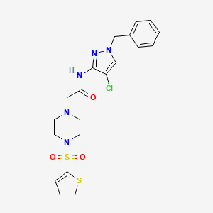 molecular formula C20H22ClN5O3S2 B4846871 N-(1-benzyl-4-chloro-1H-pyrazol-3-yl)-2-[4-(2-thienylsulfonyl)-1-piperazinyl]acetamide 