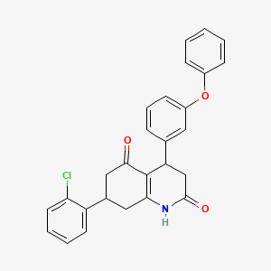 molecular formula C27H22ClNO3 B4846897 7-(2-chlorophenyl)-4-(3-phenoxyphenyl)-4,6,7,8-tetrahydro-2,5(1H,3H)-quinolinedione 