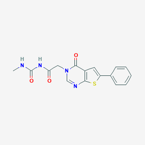molecular formula C16H14N4O3S B484691 N-(methylcarbamoyl)-2-(4-oxo-6-phenylthieno[2,3-d]pyrimidin-3-yl)acetamide CAS No. 726136-98-7