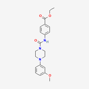 molecular formula C21H25N3O4 B4846958 ethyl 4-({[4-(3-methoxyphenyl)-1-piperazinyl]carbonyl}amino)benzoate 