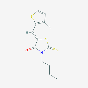molecular formula C13H15NOS3 B4846976 3-butyl-5-[(3-methyl-2-thienyl)methylene]-2-thioxo-1,3-thiazolidin-4-one 