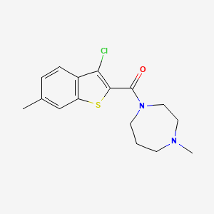molecular formula C16H19ClN2OS B4846982 1-[(3-chloro-6-methyl-1-benzothien-2-yl)carbonyl]-4-methyl-1,4-diazepane 