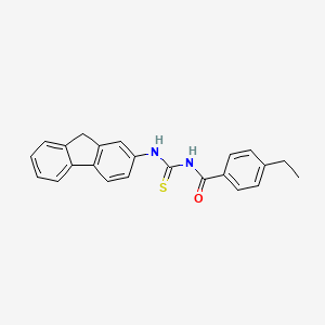 molecular formula C23H20N2OS B4846989 4-ethyl-N-[(9H-fluoren-2-ylamino)carbonothioyl]benzamide 