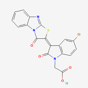 molecular formula C19H10BrN3O4S B4846998 [5-bromo-2-oxo-3-(3-oxo[1,3]thiazolo[3,2-a]benzimidazol-2(3H)-ylidene)-2,3-dihydro-1H-indol-1-yl]acetic acid 