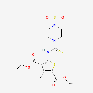 diethyl 3-methyl-5-({[4-(methylsulfonyl)-1-piperazinyl]carbonothioyl}amino)-2,4-thiophenedicarboxylate