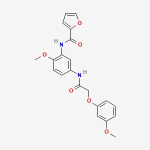 molecular formula C21H20N2O6 B4847019 N-(2-methoxy-5-{[(3-methoxyphenoxy)acetyl]amino}phenyl)-2-furamide 