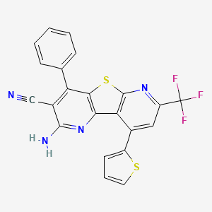 molecular formula C22H11F3N4S2 B4847029 2-amino-4-phenyl-9-(2-thienyl)-7-(trifluoromethyl)pyrido[2',3':4,5]thieno[2,3-b]pyridine-3-carbonitrile 