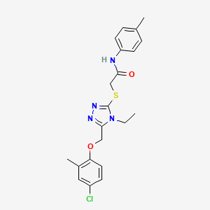 molecular formula C21H23ClN4O2S B4847047 2-({5-[(4-chloro-2-methylphenoxy)methyl]-4-ethyl-4H-1,2,4-triazol-3-yl}thio)-N-(4-methylphenyl)acetamide 