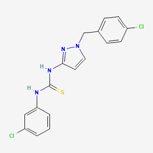 molecular formula C17H14Cl2N4S B4847048 N-[1-(4-chlorobenzyl)-1H-pyrazol-3-yl]-N'-(3-chlorophenyl)thiourea 