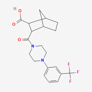 molecular formula C20H23F3N2O3 B4847059 3-({4-[3-(trifluoromethyl)phenyl]-1-piperazinyl}carbonyl)bicyclo[2.2.1]heptane-2-carboxylic acid 