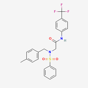 molecular formula C23H21F3N2O3S B4847065 N~2~-(4-methylbenzyl)-N~2~-(phenylsulfonyl)-N~1~-[4-(trifluoromethyl)phenyl]glycinamide 