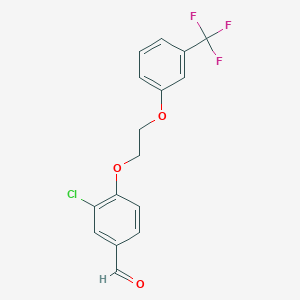 molecular formula C16H12ClF3O3 B4847080 3-chloro-4-{2-[3-(trifluoromethyl)phenoxy]ethoxy}benzaldehyde 