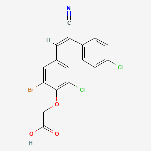 {2-bromo-6-chloro-4-[2-(4-chlorophenyl)-2-cyanovinyl]phenoxy}acetic acid