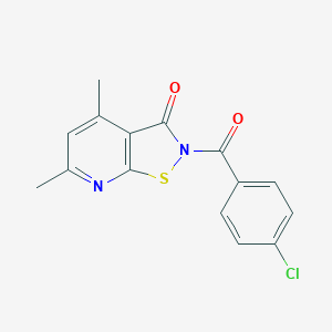 molecular formula C15H11ClN2O2S B484710 2-(4-chlorobenzoyl)-4,6-dimethyl-2H,3H-[1,2]thiazolo[5,4-b]pyridin-3-one CAS No. 724708-97-8