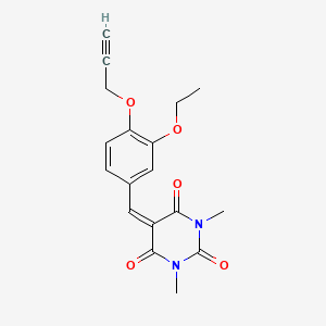 molecular formula C18H18N2O5 B4847129 5-[3-ethoxy-4-(2-propyn-1-yloxy)benzylidene]-1,3-dimethyl-2,4,6(1H,3H,5H)-pyrimidinetrione 