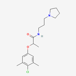 molecular formula C18H27ClN2O2 B4847135 2-(4-chloro-3,5-dimethylphenoxy)-N-[3-(1-pyrrolidinyl)propyl]propanamide 