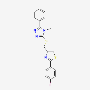 3-({[2-(4-fluorophenyl)-1,3-thiazol-4-yl]methyl}thio)-4-methyl-5-phenyl-4H-1,2,4-triazole