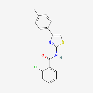 molecular formula C17H13ClN2OS B4847147 2-chloro-N-[4-(4-methylphenyl)-1,3-thiazol-2-yl]benzamide 