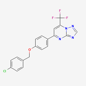 molecular formula C19H12ClF3N4O B4847154 5-{4-[(4-chlorobenzyl)oxy]phenyl}-7-(trifluoromethyl)[1,2,4]triazolo[1,5-a]pyrimidine 
