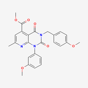 molecular formula C25H23N3O6 B4847155 methyl 3-(4-methoxybenzyl)-1-(3-methoxyphenyl)-7-methyl-2,4-dioxo-1,2,3,4-tetrahydropyrido[2,3-d]pyrimidine-5-carboxylate 