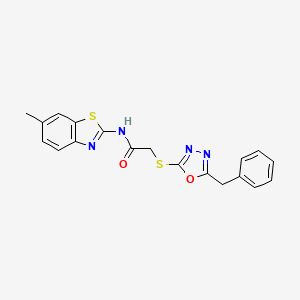 2-[(5-benzyl-1,3,4-oxadiazol-2-yl)thio]-N-(6-methyl-1,3-benzothiazol-2-yl)acetamide