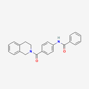 molecular formula C23H20N2O2 B4847218 N-[4-(3,4-dihydro-2(1H)-isoquinolinylcarbonyl)phenyl]benzamide 