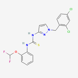 molecular formula C18H14Cl2F2N4OS B4847221 N-[1-(2,4-dichlorobenzyl)-1H-pyrazol-3-yl]-N'-[2-(difluoromethoxy)phenyl]thiourea 